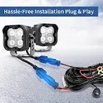 Lasfit 12V Wiring Harness Kit ON-OFF Switch Relay Fuse for Offroad LED Light Bar