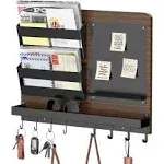 Key and Mail Holder for Wall Mount - 8 Key Hooks Mail Organizer Wall Mount with 2 Mail Holders, Magnetic Board, Floating Shelf - Key Rack Hanger Home Decorative for Entryway Hallway Letter