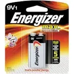 Energizer Max Alkaline 9 Volt Batteries, 1 Pack - 522BP