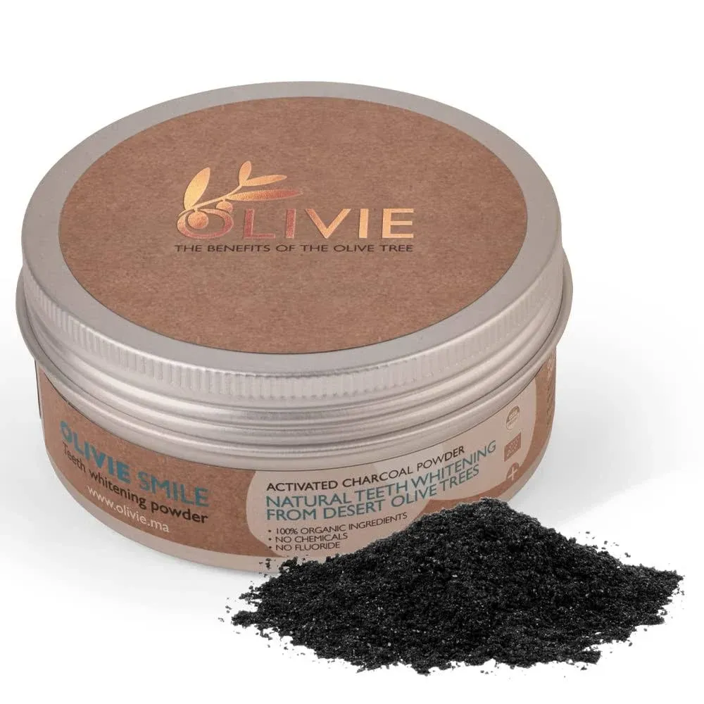 Olivie Smile Organic Activated Charcoal Powder for Teeth Whitening