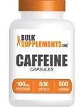 BulkSupplements.com Caffeine Capsules - Caffeine Supplements, Caffeine Pills 100mg - Caffeine Capsule, Stay Awake Caffeine Pills - 1 Capsule per