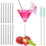 12 Pack + Cleaning Brush 5inch Extra Short Reusable Stainless Steel Drink Straws