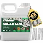 Oycevila Strong Concentrate Mulch Glue, Gravel Binder Mulch Glue, Non-Toxic Mulch Glue, Mulch Landscape Lock Adhesive Pea Gravel Stabilizer, Mulch