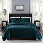 Madison Park Harper Faux Velvet Reversible 3 Piece Coverlet Set Full/Queen