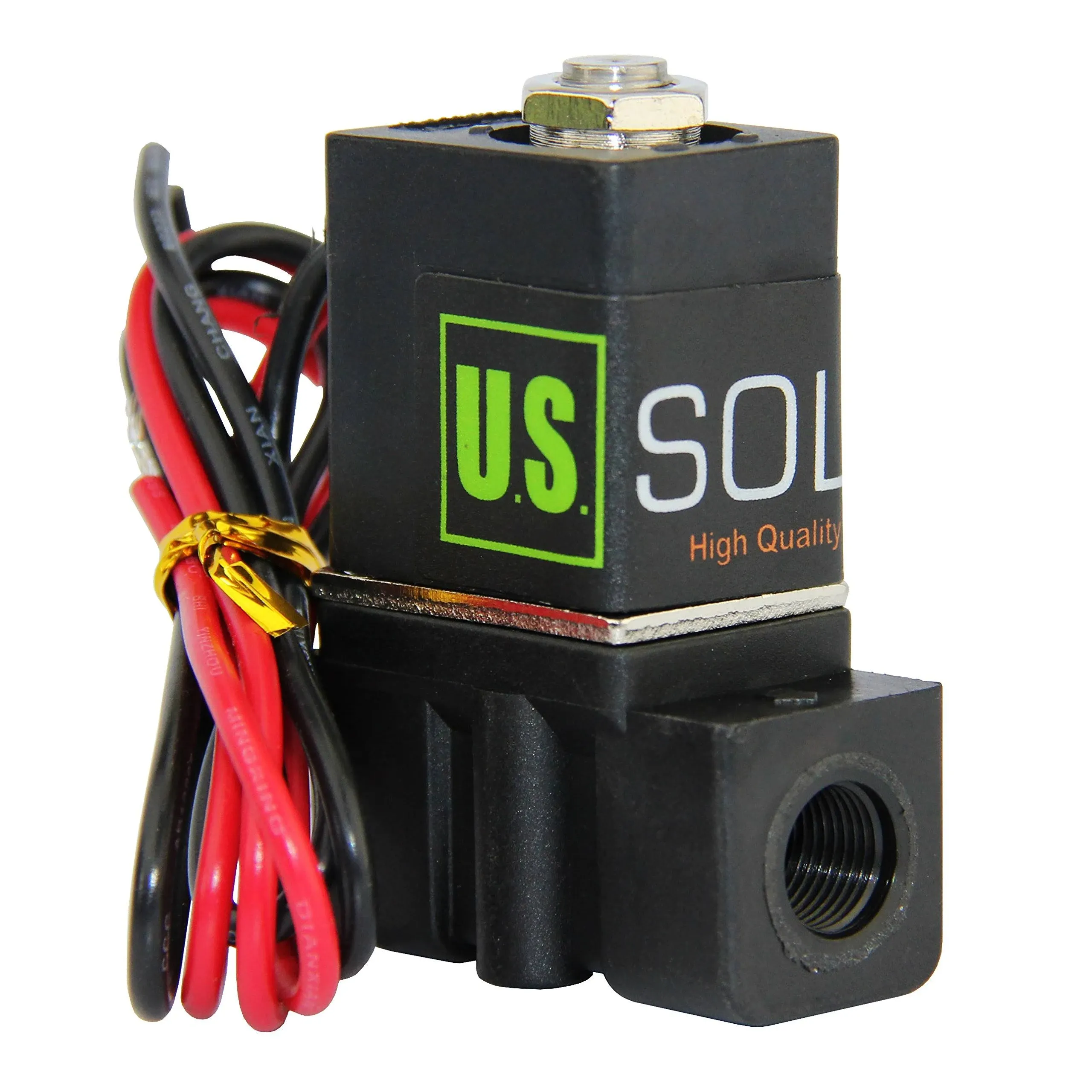 U. S. Solid 1/8&#034; Nylon Electric Solenoid Valve 12V DC Normally Closed NBR