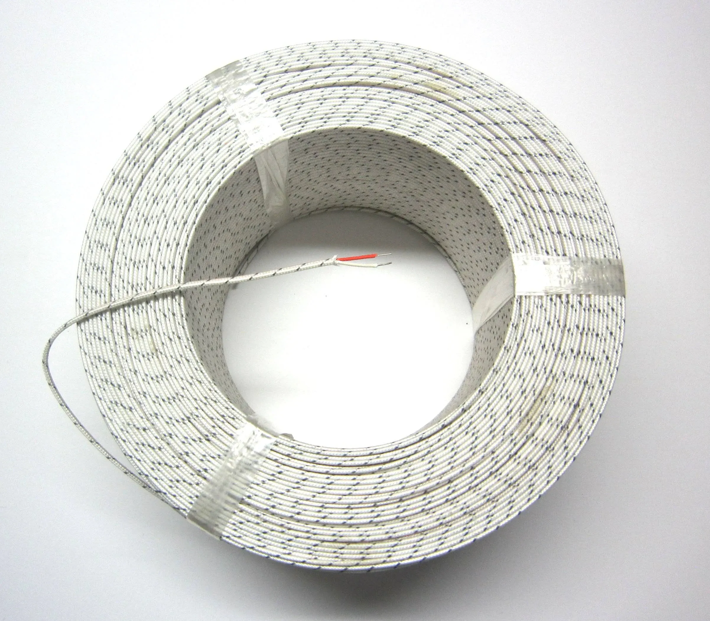 Jtype Thermocouple Wire Awg 24 Solid W. Braided Fiberglass Insulation 10 Yard