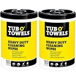 Tub O Towels Tw90-2 Heavy-Duty Multi-Surface Cleaning Wipes Citrus 10 x 12 inch 2 Count