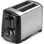 Dominion 2-Slice Toaster with Shade Control, Slide-Out Crumb Tray, Auto-Shutoff, Toast Lift, Brushed Stainless Steel / Black