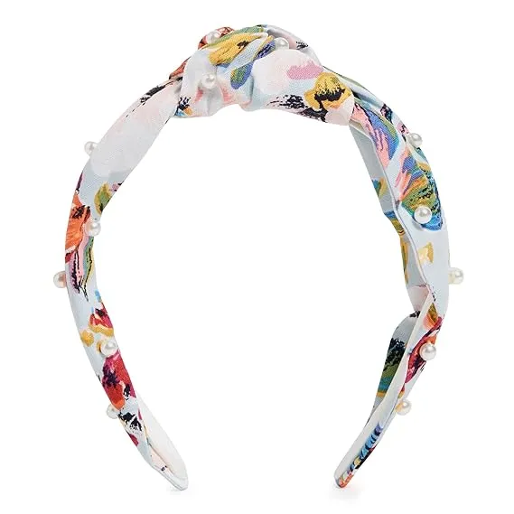 Vera Bradley Women's Knotted Headband, Sea Air Floral - Recycled Cotton, One Size