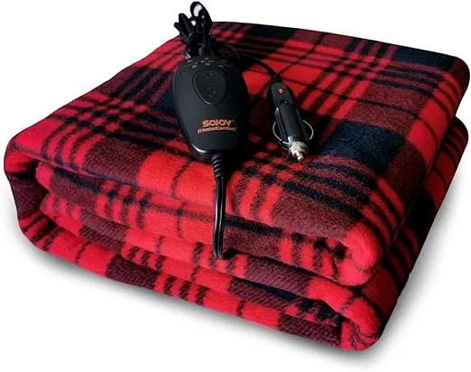 Heated Blanket Car Electric Blanket 12V Electric Heated Travel Blanket Lightweight Portable Electric Blanket For Cars For Cold Weather And Camping Use Navy Giyblacko