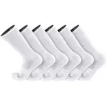 TCK 6 Pair Work & Athletic Crew Socks (White, Medium), adult unisex