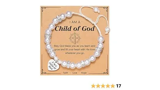 UNGENT THEM Baptism First Communion Gifts for Girls Charm Bracelets Christian 