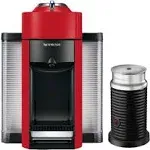 Nespresso Vertuo Espresso Machine with Aeroccino (Shiny Red) *ENV135RAE