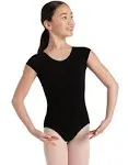 Capezio Big Girls' Classic Short Sleeve Leotard, Black, M (8-10)