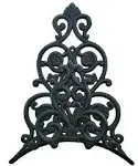 Cast Iron Garden Hose Holder Floral &amp; Spade Pattern 13.25&#034; Tall Outdoor Decor