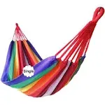 GOCAN Brazilian Single Hammock 1 Person Canvas 200X100cm Total Length 310cm L...