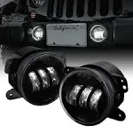 Jeep Wrangler JK JKU 2007-2018 4&#034; LED Front Bumper Fog Lights Driving Lamps