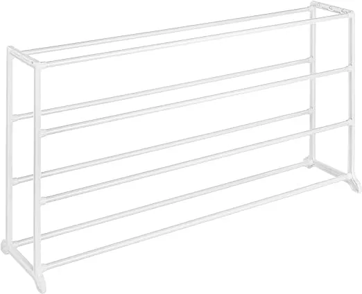 Whitmor 4-Tier 20 Pair Floor Shoe Rack - White - Resin