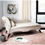 Caiden Velvet Chaise with Pillow, Tan & Black