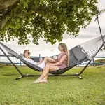 SUNCREAT 2 Person Hammock with Stand, Heavy Duty Portable Hammocks, 450 lbs Capacity, Dark Grey