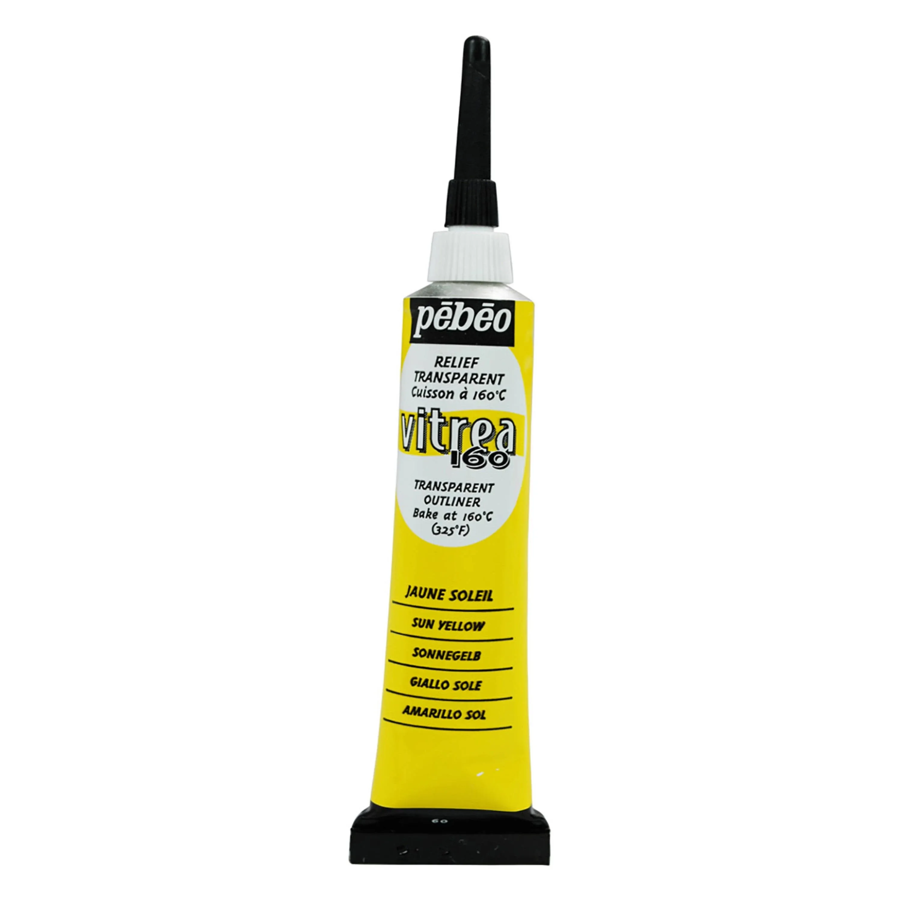 Pebeo Vitrea 160, Glass Paint Outliner, 20 ml Tube - Sun Yellow