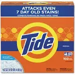 Tide Powder Laundry Detergent, Original Scent, 143 oz Box, 2/Carton