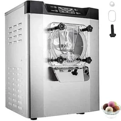 VEVOR Commercial Ice Cream Machine 1400W 20/5.3 Gph Hard Serve Ice Cream Maker with LED Display Screen Auto Shut-Off Timer One Flavors Perfect