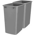 Rev-A-Shelf Polymer Replacement 35 qt. Trash Bin, Silver, 2 Pack, RV-35-17-2