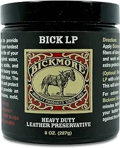 Bickmore Leather Conditioner, Scratch Repair Bick LP 8oz - Heavy Duty LP Leather Preservative | Leather Protector, Softener and Restorer Balm for Dry, Cracked, and Scratched Leather | Made in USA