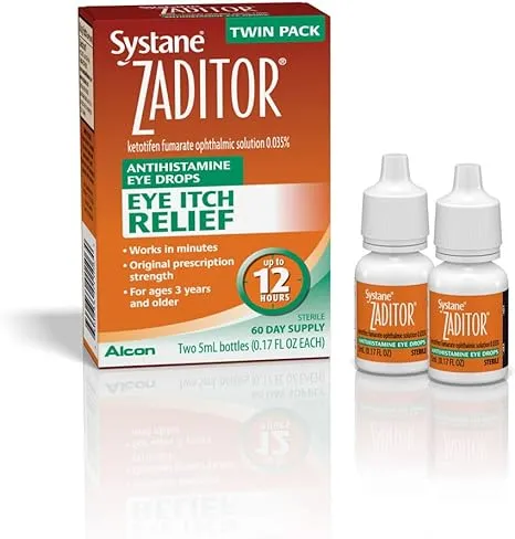 Zaditor Antihistamine Eye Drops, Twin Pack - 2 bottles, 0.17 fl oz each