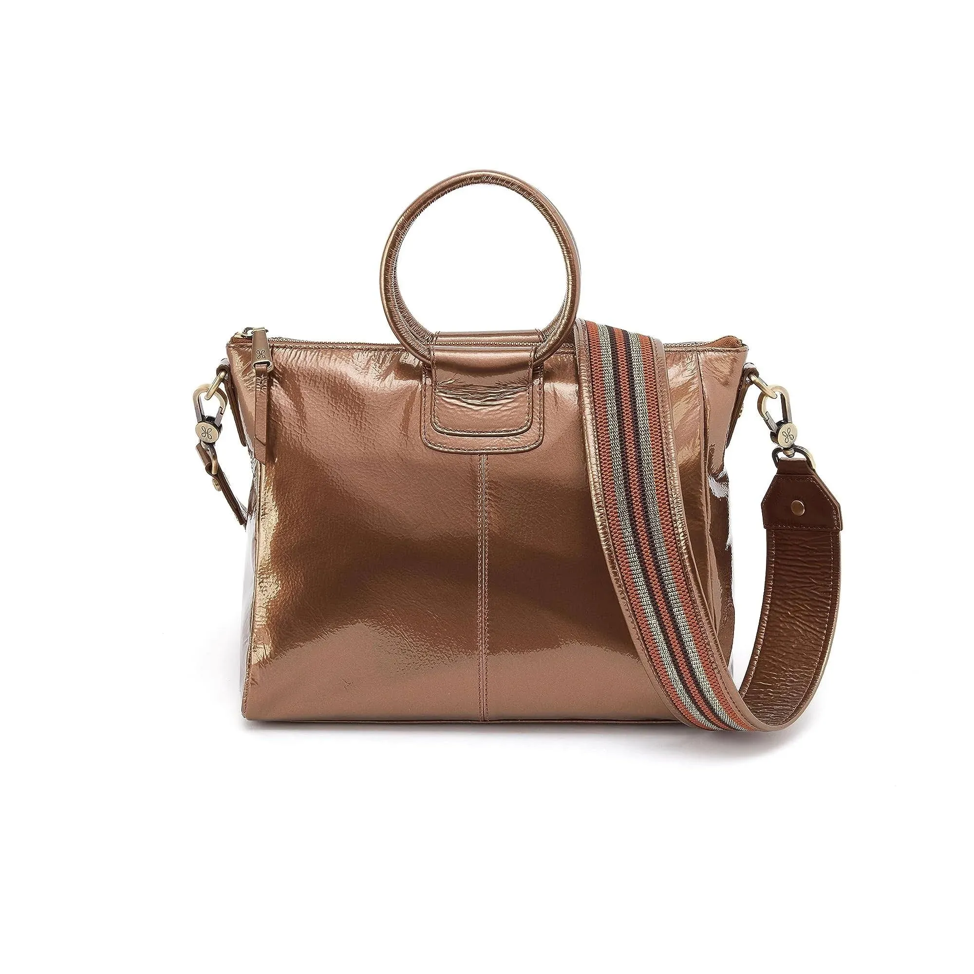 Sheila Medium Satchel in Patent Leather - Bronze