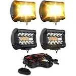 Led Light Bar 4pcs 4&#039;&#039; Inch White/amber Yellow Led Pods Equivalent To 240watt St