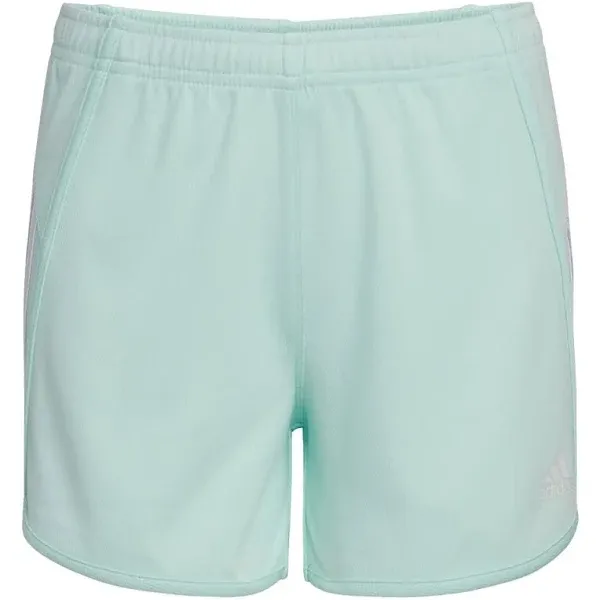 adidas Girls&#039; Little Elastic Waistband 3 Stripe Mesh Short, Ice Mint, 6X