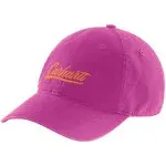 Carhartt Women&#039;s Magenta Agate Canvas Script Graphic Classic Ball Cap One Size