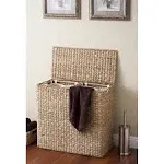 BirdRock Home Oversized Divided Hamper with Liners, Honey