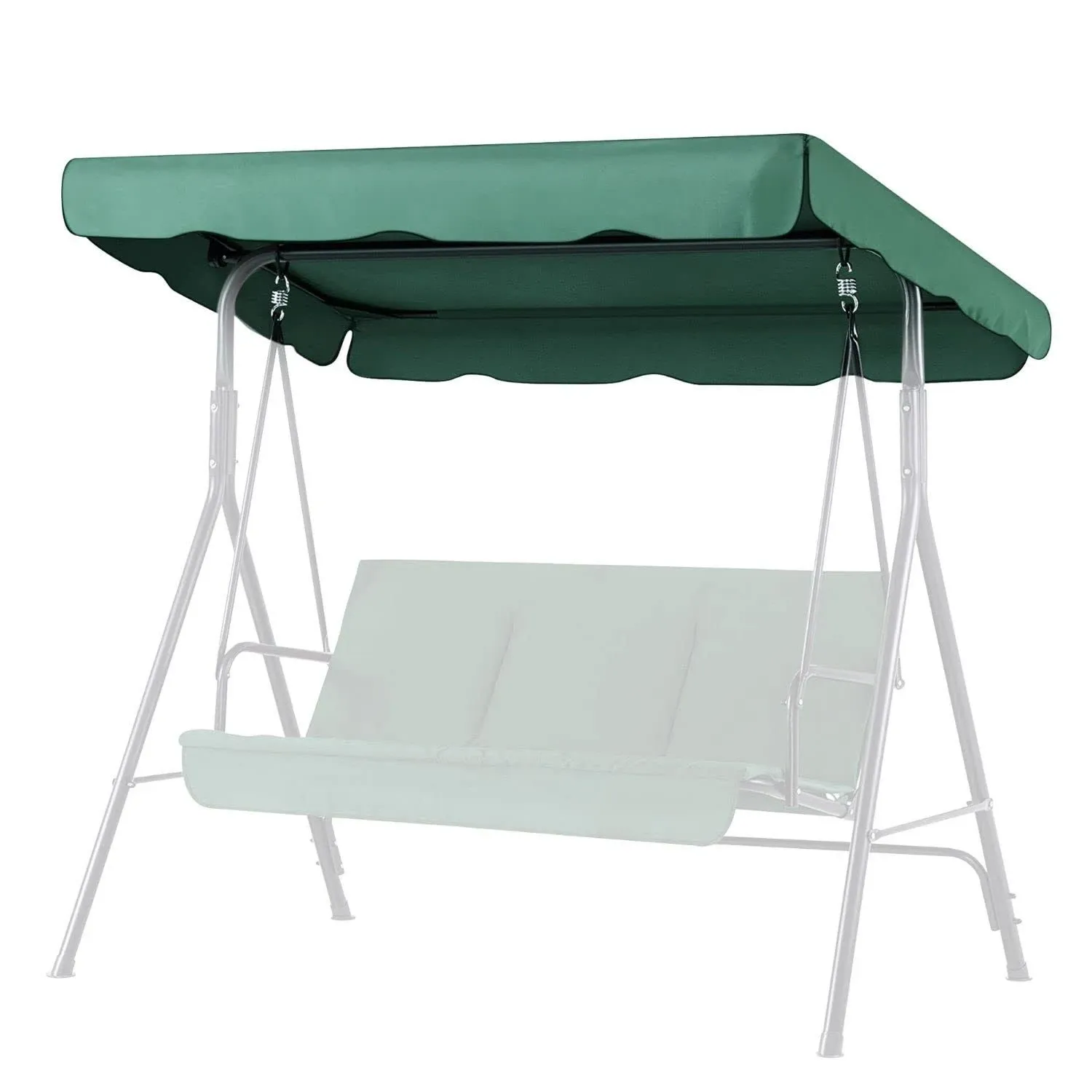 Flexzion Replacement Canopy for Outdoor Swing - 72" X 52" 2 Seat Bench Glider Swings Shade Fabric UV Weather Waterproof for Outdoor Garden Patio Yard Park Porch Seat Furniture, Green