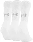 Under Armour Training Cotton Crew Socks - 3-Pack - White, Large