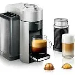 Nespresso Vertuo Coffee and Espresso Machine by De'Longhi with Aeroccino Silver