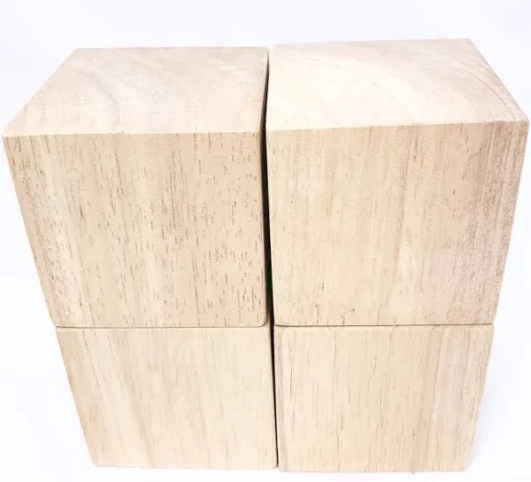 3 inch Solid Wood Blocks Pack of 4