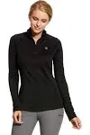 Ariat® Ladies Sunstopper 2.0 Black 1/4-Zip Pullover Baselayer 10030429