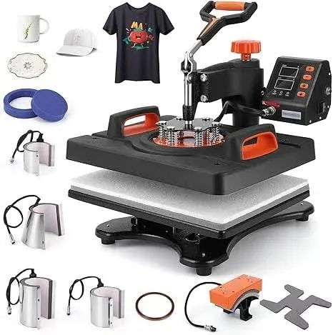 Heat Press Machine for T Shirts, 9 in 1 Auto Hat Heat Press Sublimation, 800W...