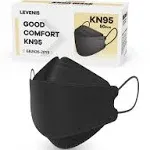 LEVENIS KN95 Face Masks 50 Pack, Breathable Comfortable and Disposable KN95 Mask, Black