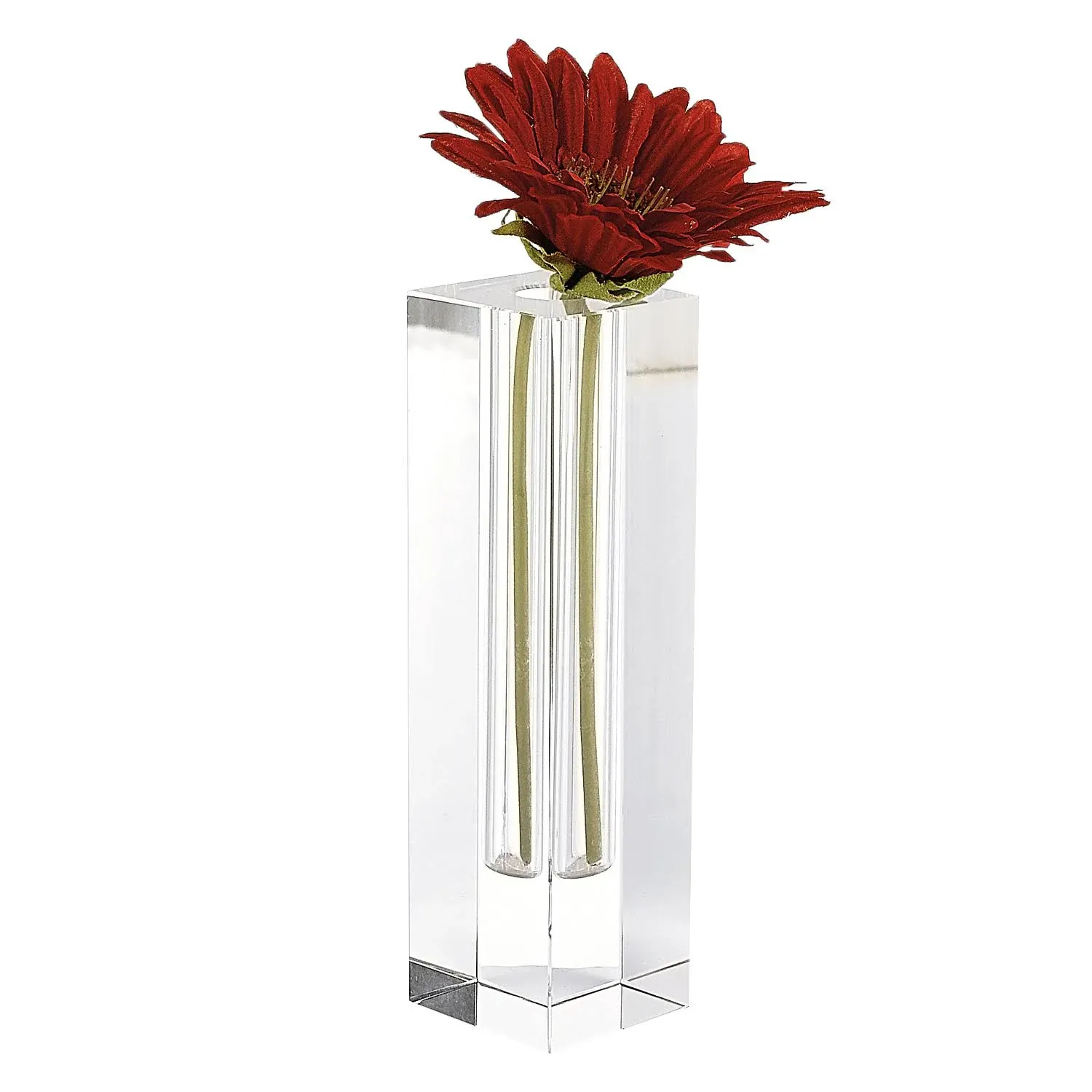 Badash Donovan Crystal Glass Bud Vase - 7.25" Tall Handcrafted Lead-Free Optical Crystal Glass Vase for Flower Buds & Unique Contemporary Home Decor Accent