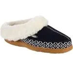 Acorn Women's Greta Embroidered Clog Slipper with Cloud Contour Comfort Navy/Blue Women 9.5-10.5