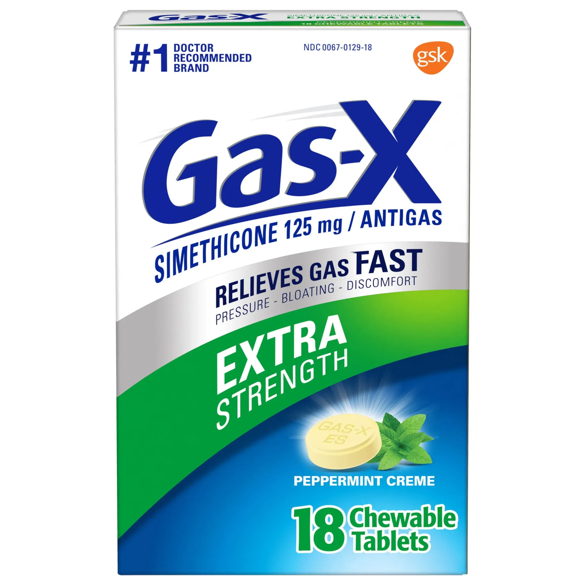 Gas-X Peppermint Creme 18-Count Chewable Tablets