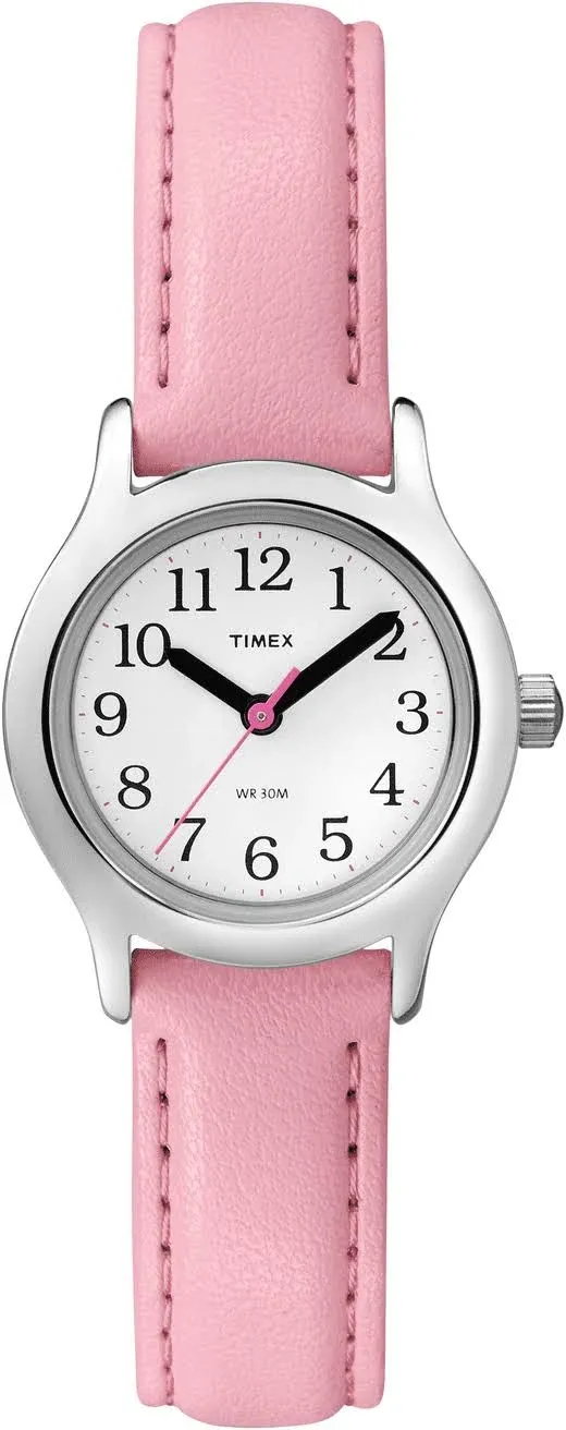 Kid's Timex Easy Reader  Watch with Leather Strap - Silver/Pink T790819J