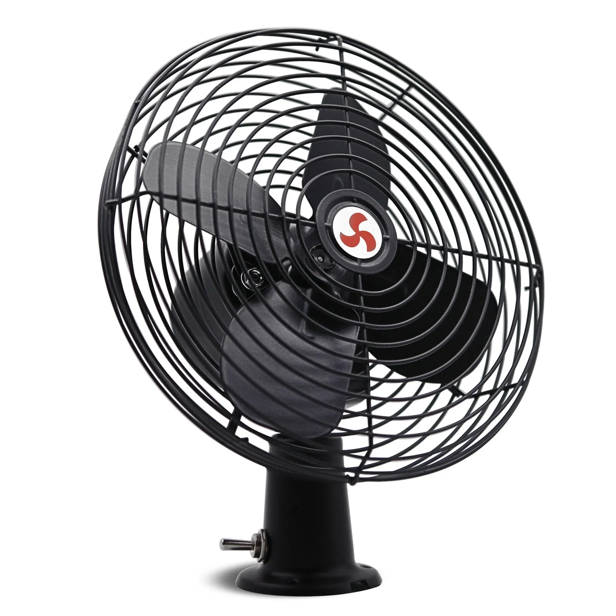 12V RV Cooling Fan with 2-Speed Switch, 8.75&#034; Heavy Duty Black Metal Fan