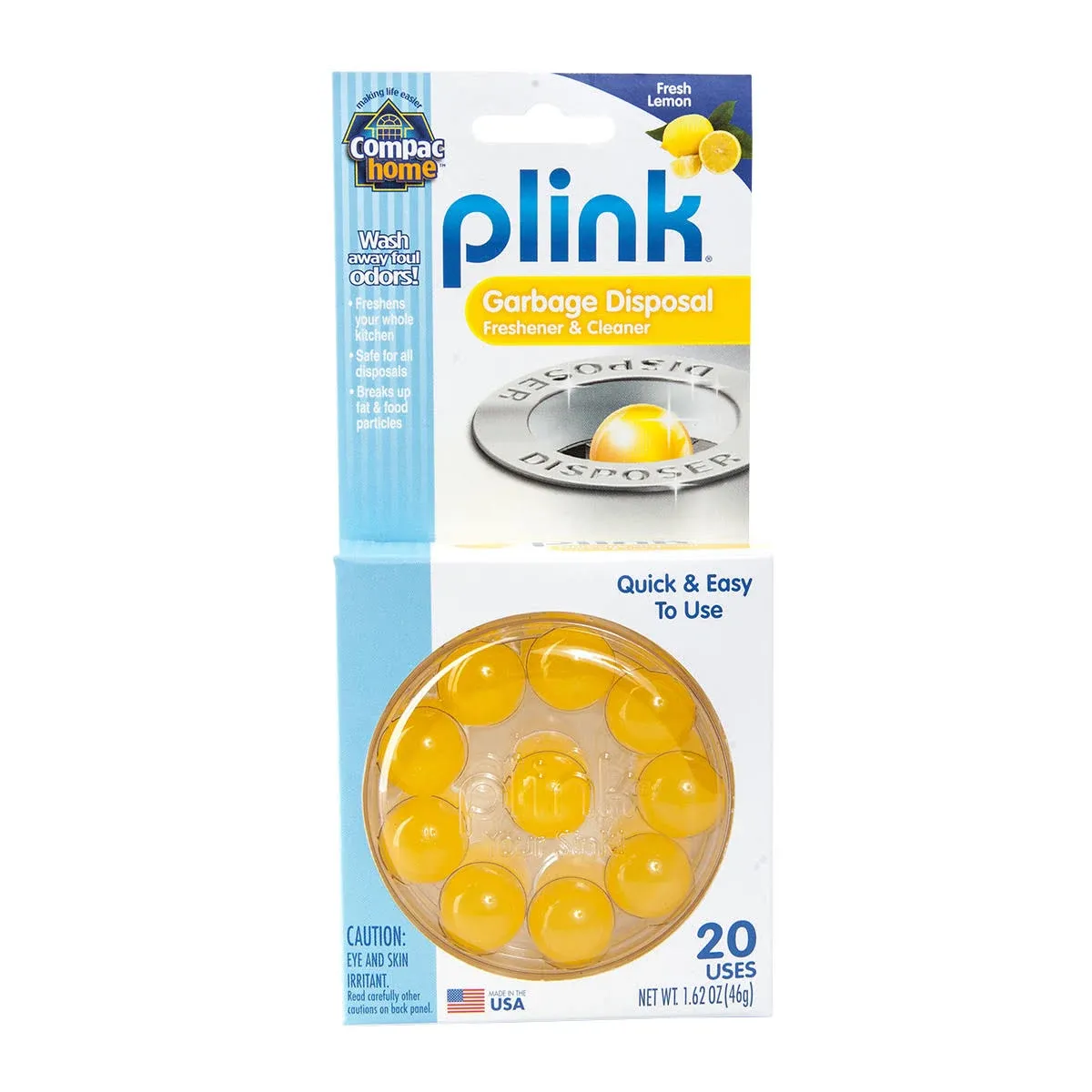 Plink Garbage Disposal Cleaner & Deodorizer, Lemon - 20 treatments, 1.62 oz