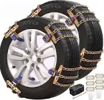 Deceny CB Snow Chains, Universal Car Emergency Anti Slip Snow Chains, 6 Pack Winter Security Tire Chains Tire Width 195-225mm(7.6-8.9 inch) for Most