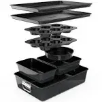 NutriChef 8-Piece Nonstick Stackable Bakeware Set w/ Non-Stick Coating